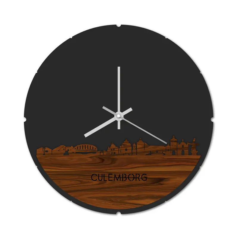 Skyline Klok Rond Culemborg Palissander