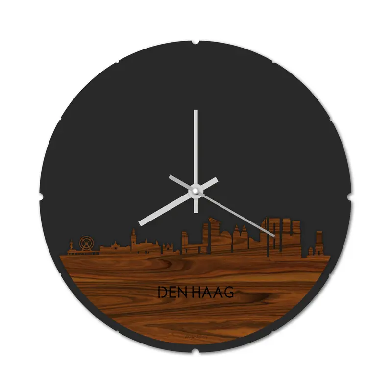 Skyline Klok Rond Den Haag Palissander
