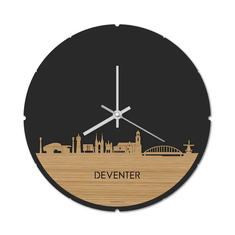 Skyline Klok Rond Deventer Bamboe