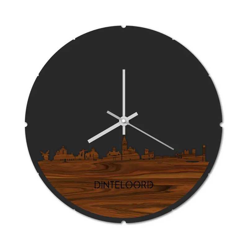 Skyline Klok Rond Dinteloord Palissander