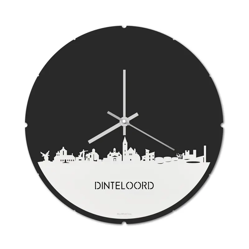 Skyline Klok Rond Dinteloord Wit Glanzend