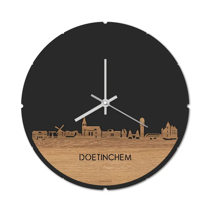 Skyline Klok Rond Doetinchem Eiken