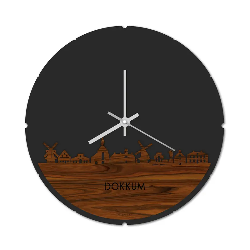 Skyline Klok Rond Dokkum Palissander