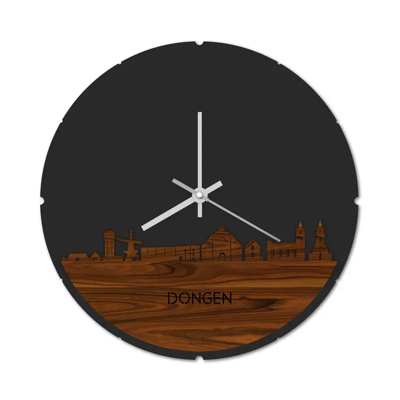 Skyline Klok Rond Dongen Palissander