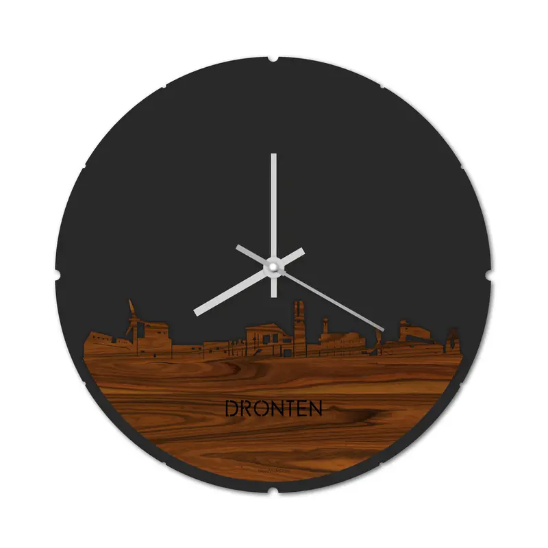 Skyline Klok Rond Dronten Palissander