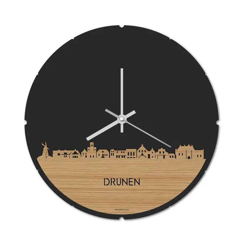 Skyline Klok Rond Drunen Bamboe