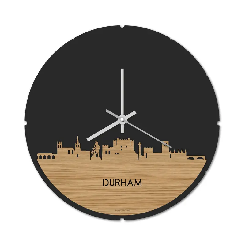 Skyline Klok Rond Durham Bamboe
