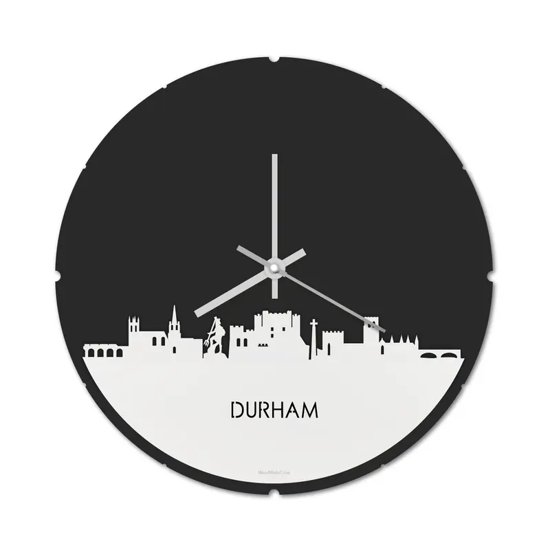 Skyline Klok Rond Durham Wit Glanzend