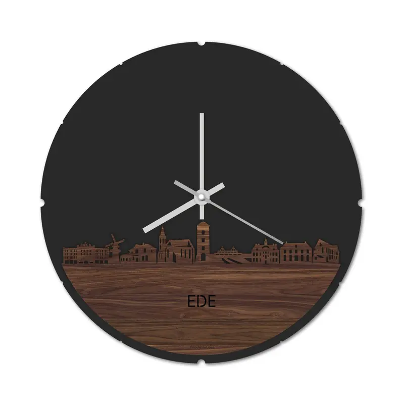 Skyline Klok Rond Ede Noten