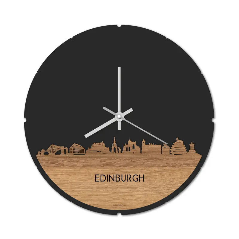 Skyline Klok Rond Edinburgh Eiken