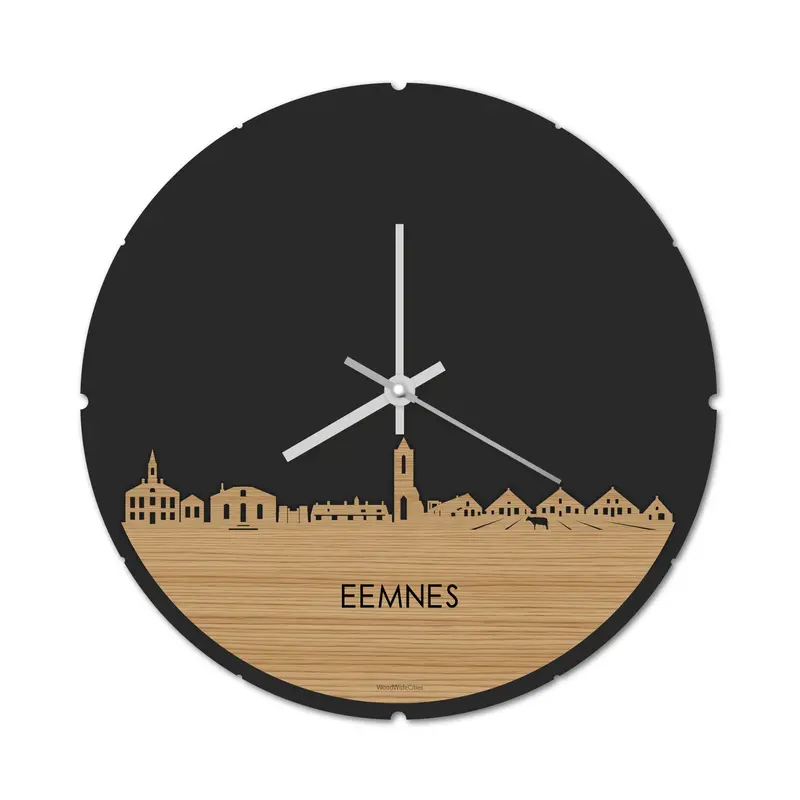 Skyline Klok Rond Eemnes Bamboe