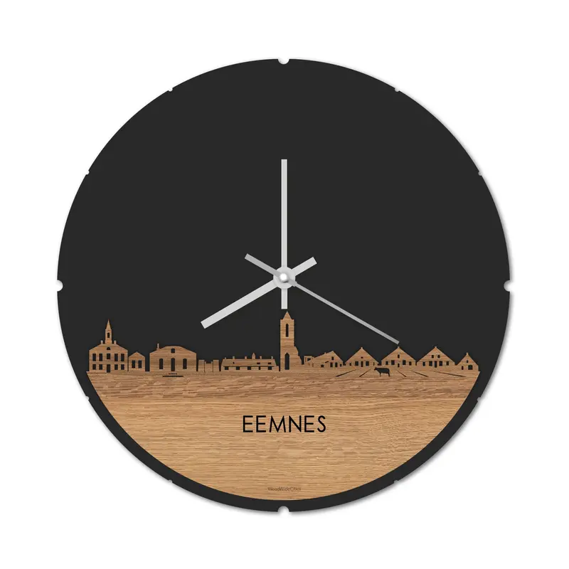 Skyline Klok Rond Eemnes Eiken