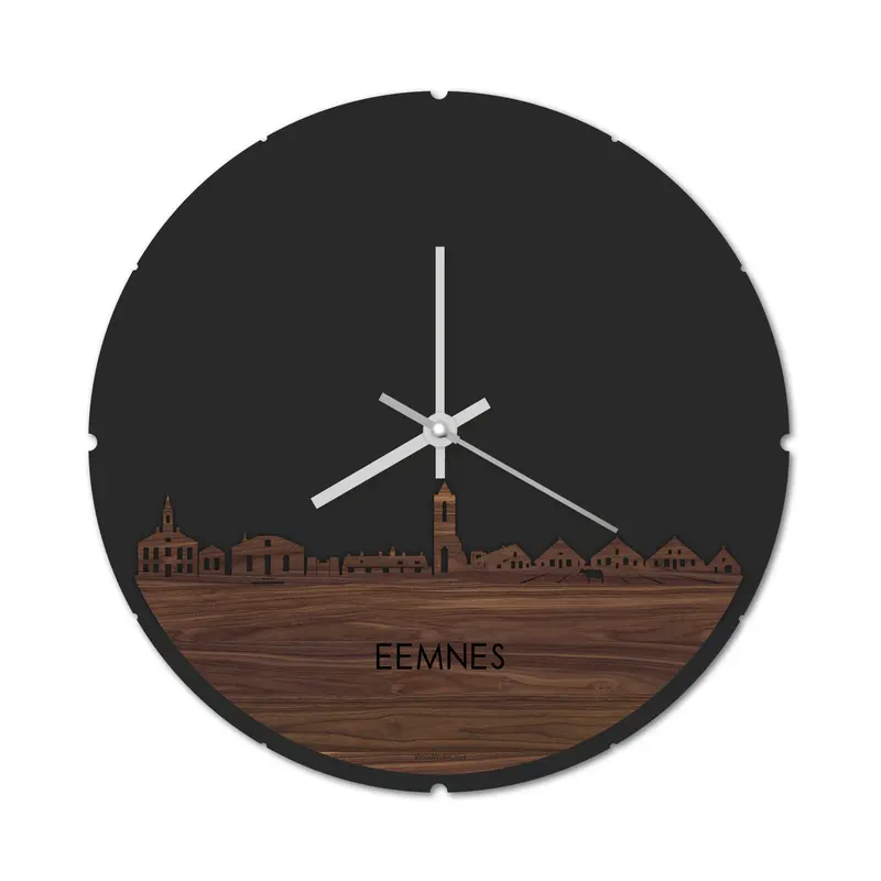 Skyline Klok Rond Eemnes Noten