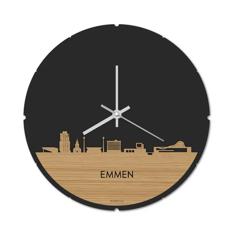 Skyline Klok Rond Emmen Bamboe
