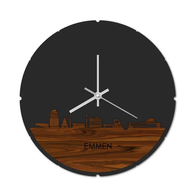 Skyline Klok Rond Emmen Palissander