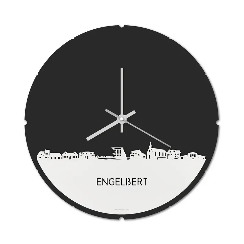 Skyline Klok Rond Engelbert Wit Glanzend