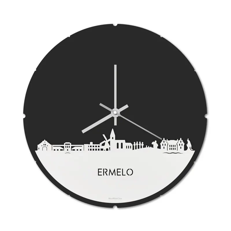 Skyline Klok Rond Ermelo Wit Glanzend