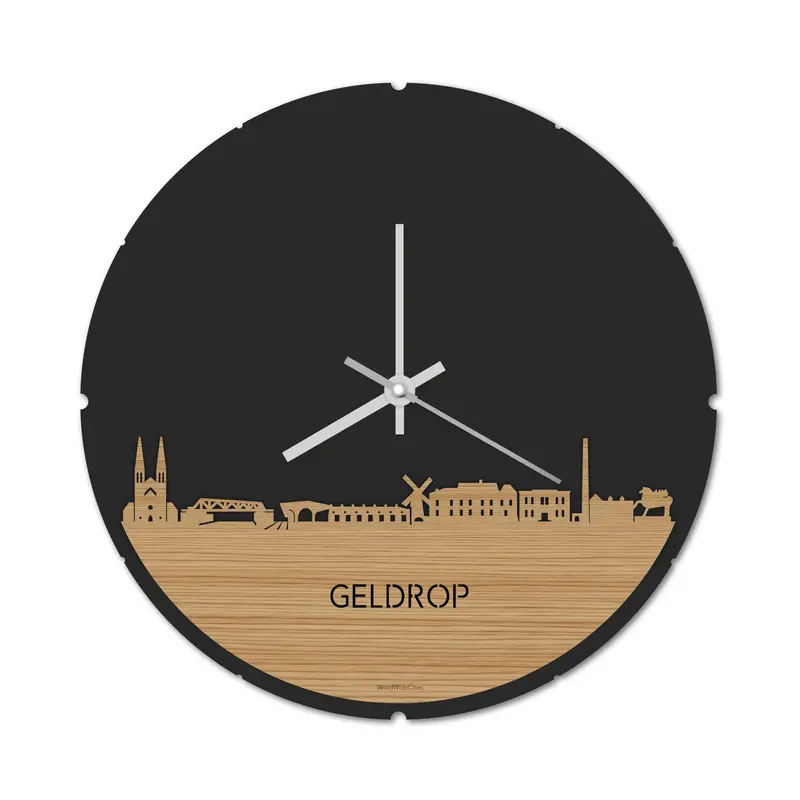 Skyline Klok Rond Geldrop Bamboe