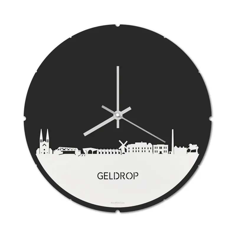 Skyline Klok Rond Geldrop Wit Glanzend