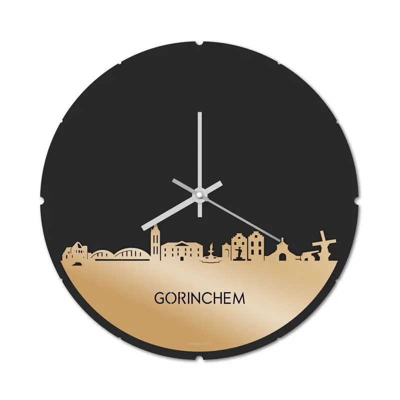 Skyline Klok Rond Gorinchem Goud Metallic