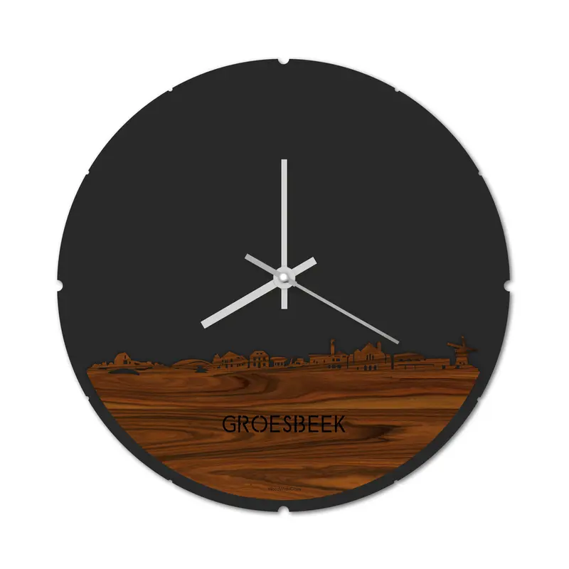 Skyline Klok Rond Groesbeek Palissander