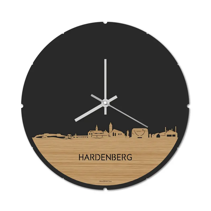 Skyline Klok Rond Hardenberg Bamboe