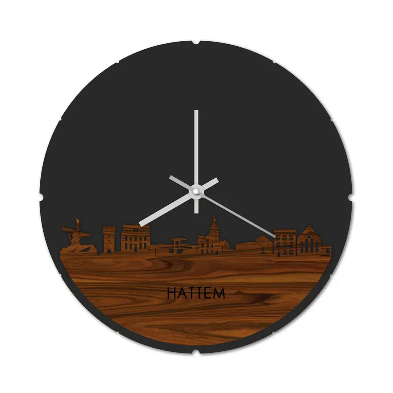Skyline Klok Rond Hattem Palissander