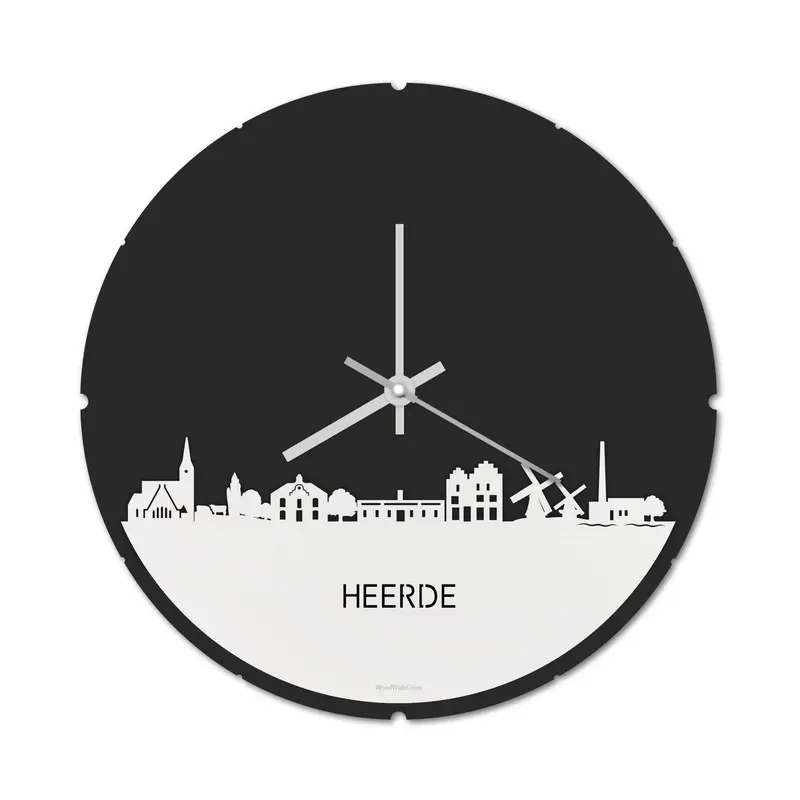 Skyline Klok Rond Heerde Wit Glanzend
