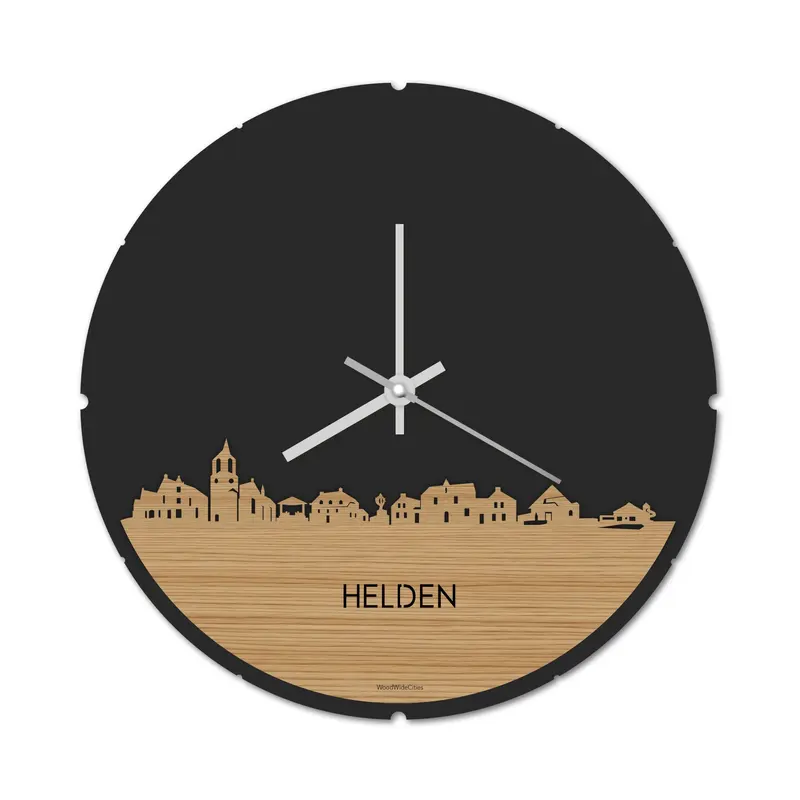 Skyline Klok Rond Helden Bamboe
