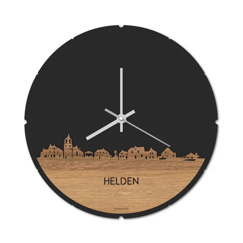 Skyline Klok Rond Helden Eiken