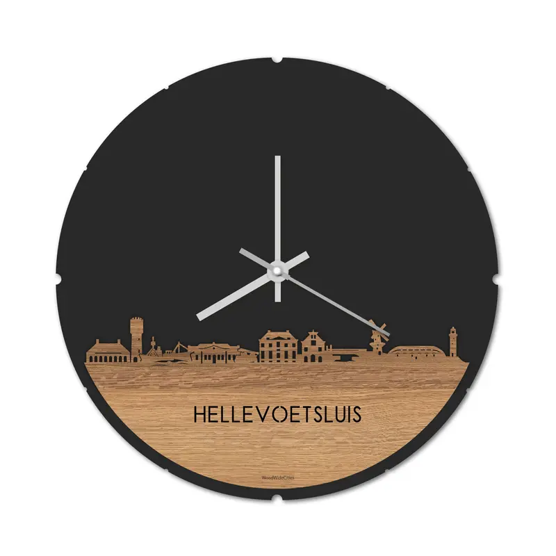Skyline Klok Rond Hellevoetsluis Eiken