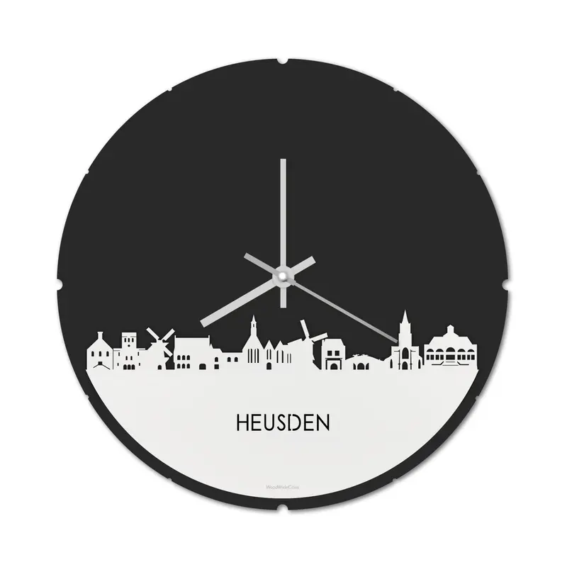 Skyline Klok Rond Heusden Wit Glanzend