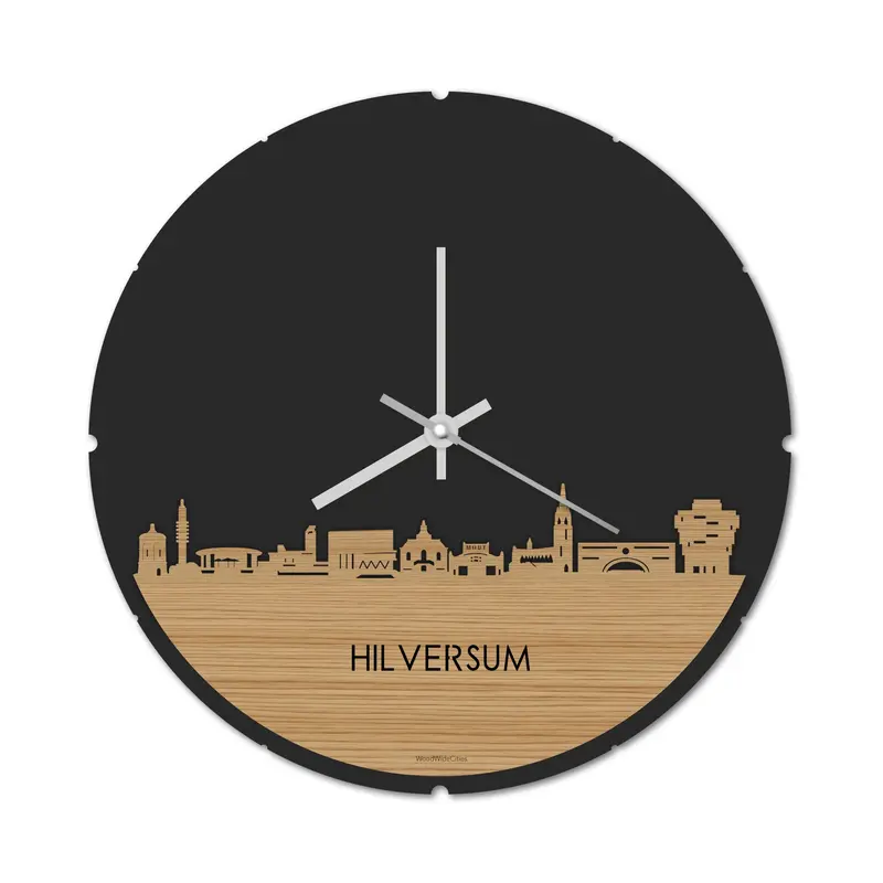Skyline Klok Rond Hilversum Bamboe