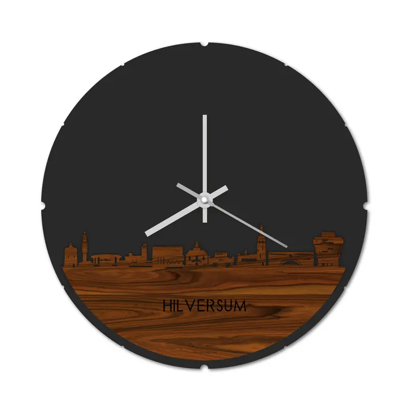 Skyline Klok Rond Hilversum Palissander