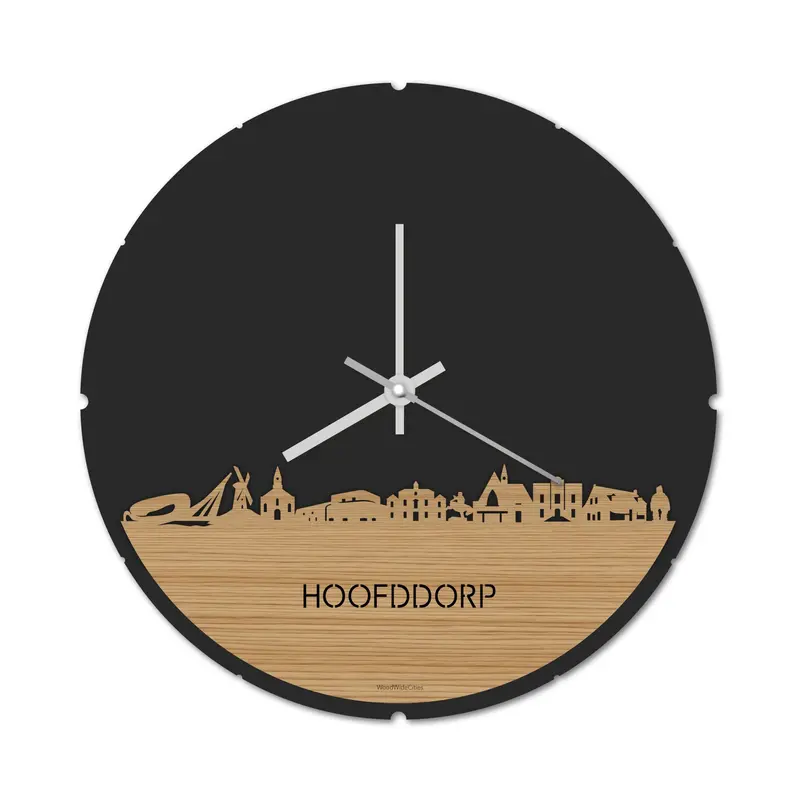 Skyline Klok Rond Hoofddorp Bamboe