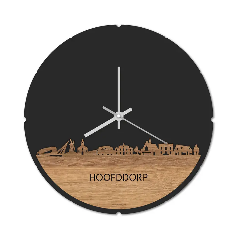 Skyline Klok Rond Hoofddorp Eiken