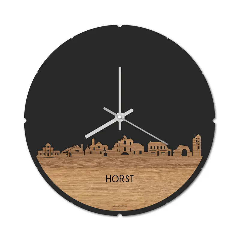 Skyline Klok Rond Horst Eiken
