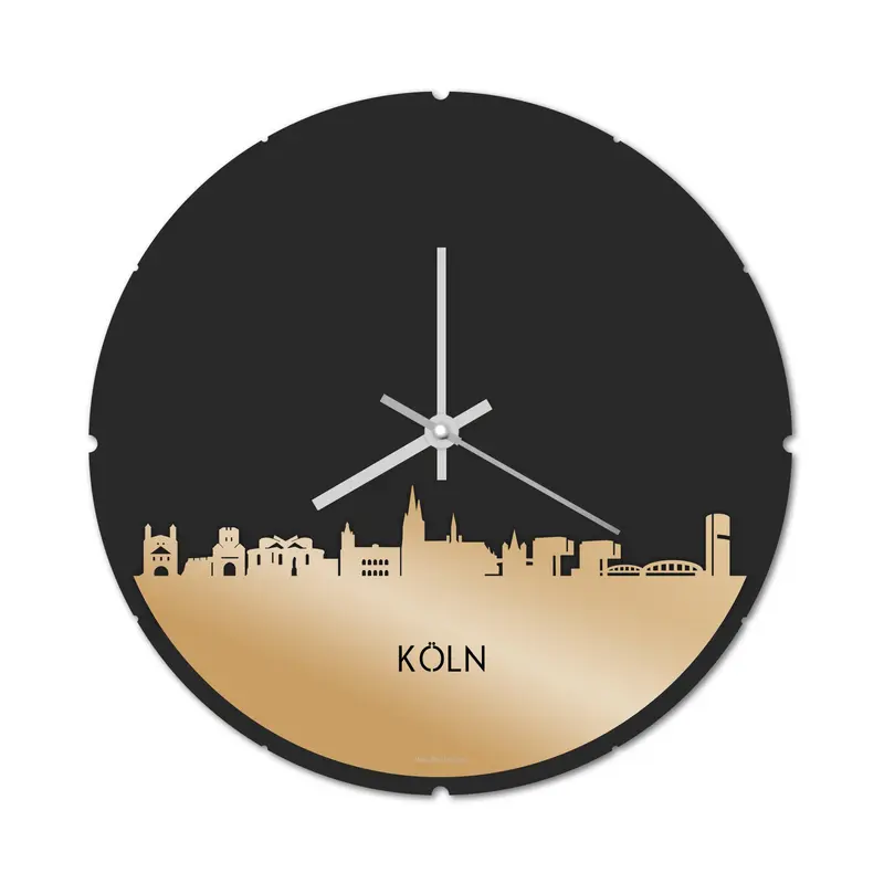 Skyline Klok Rond Köln Goud Metallic