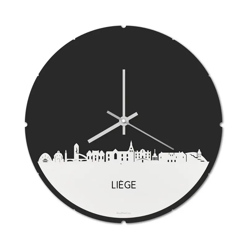 Skyline Klok Rond Liège Wit Glanzend