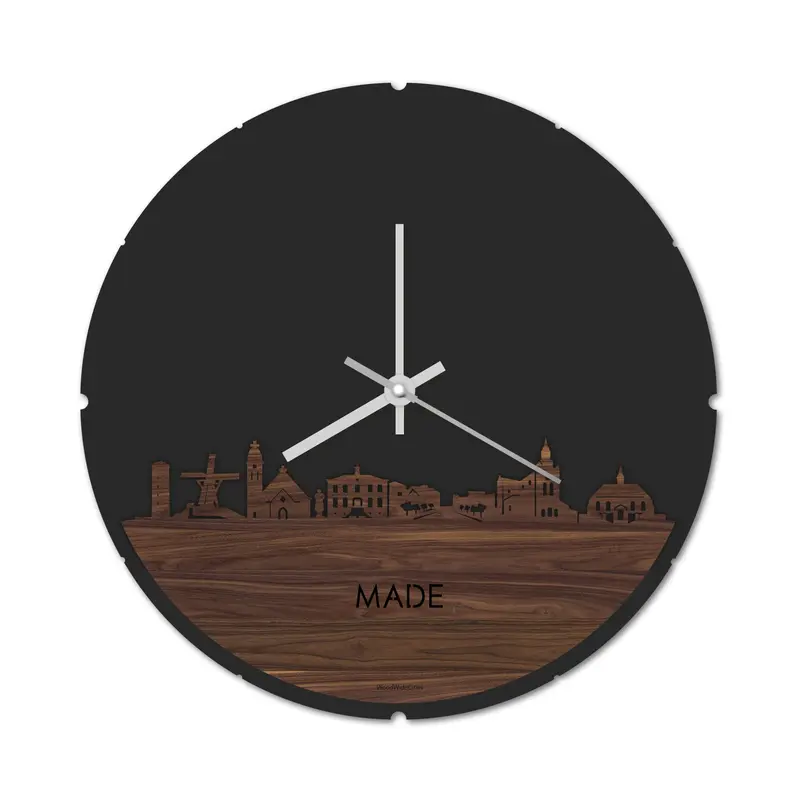 Skyline Klok Rond Made Noten