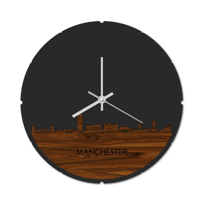 Skyline Klok Rond Manchester Palissander
