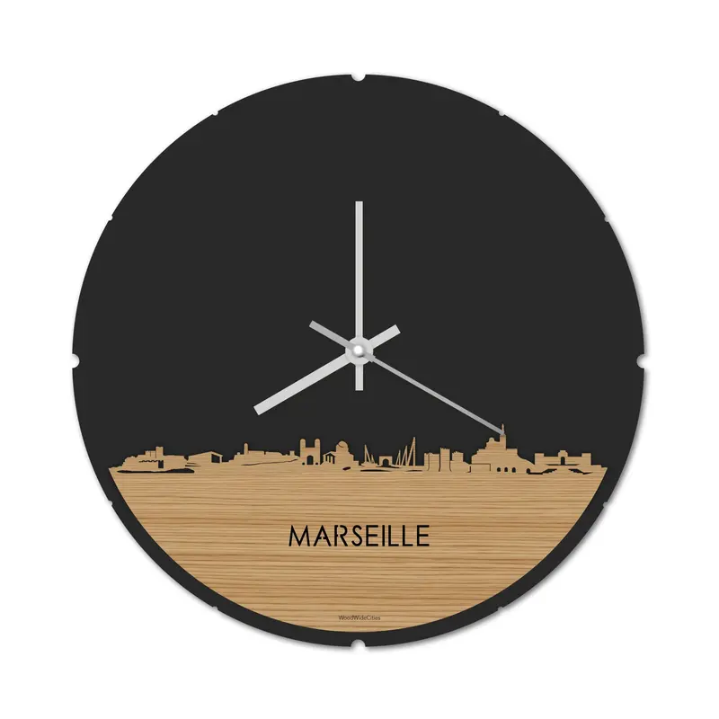 Skyline Klok Rond Marseille Bamboe