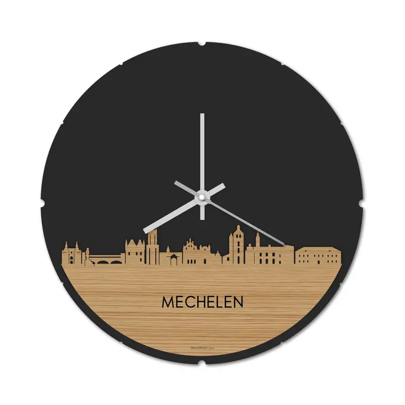 Skyline Klok Rond Mechelen Bamboe