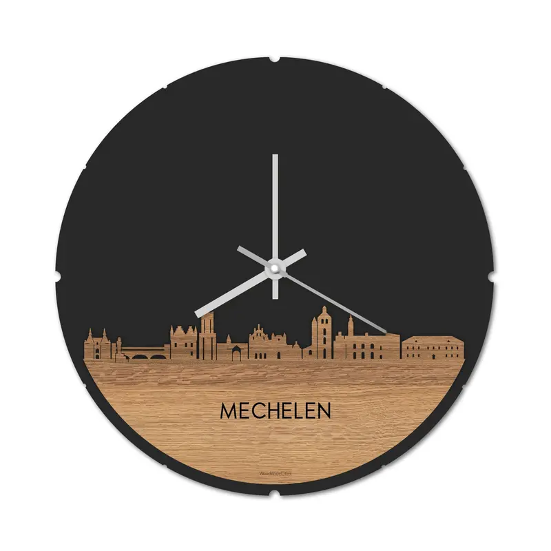 Skyline Klok Rond Mechelen Eiken
