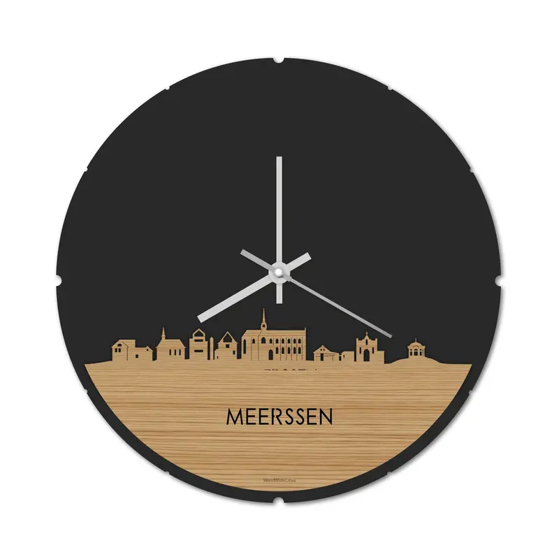Skyline Klok Rond Meerssen Bamboe
