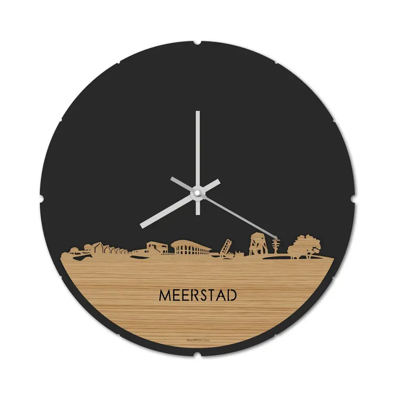 Skyline Klok Rond Meerstad Bamboe