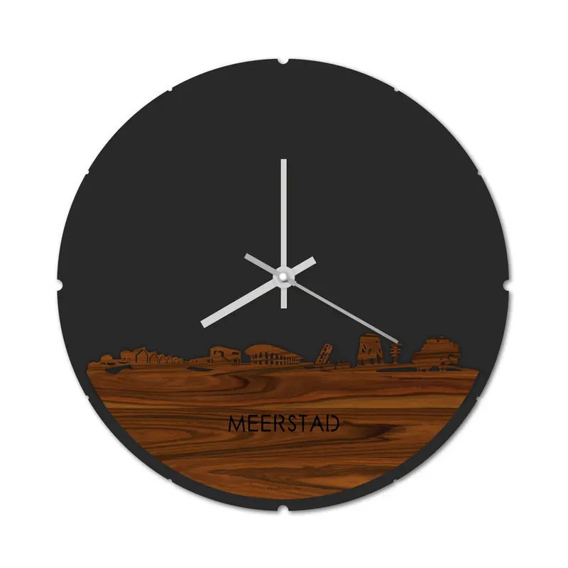 Skyline Klok Rond Meerstad Palissander