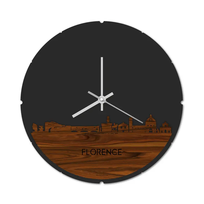 Skyline Klok Rond Moerdijk Palissander