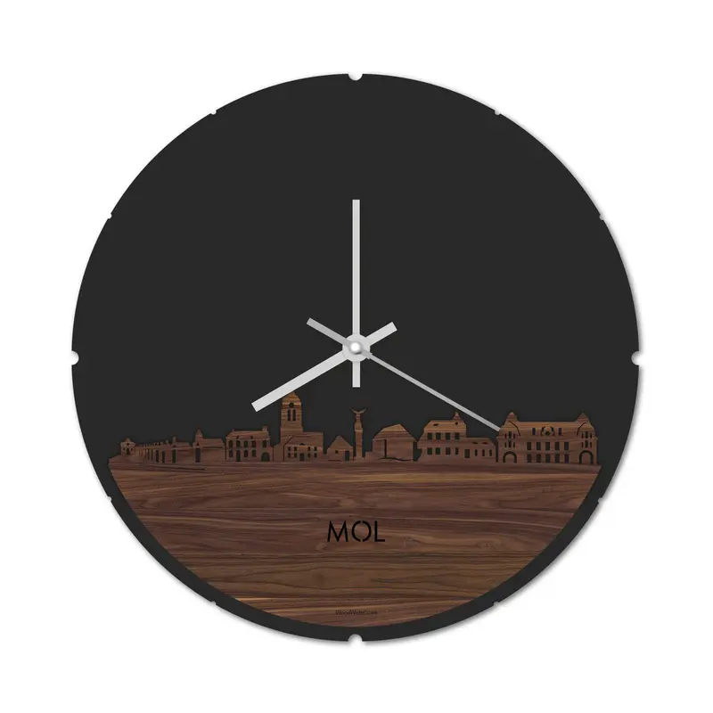 Skyline Klok Rond Mol Noten