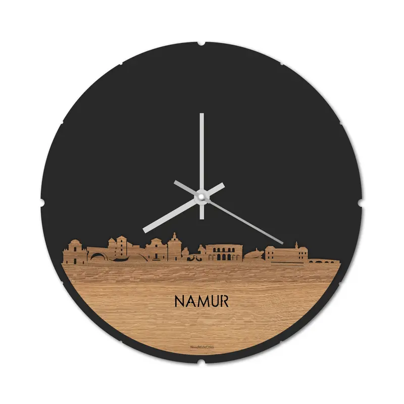 Skyline Klok Rond Namur Eiken